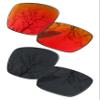 2 Pair Polarized Lens Replacement for Oakley Deviation Black&Fire Orange view 1
