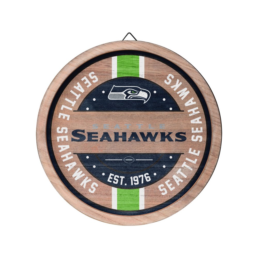 FOCO Seattle Seahawks NFL Wooden Barrel Sign