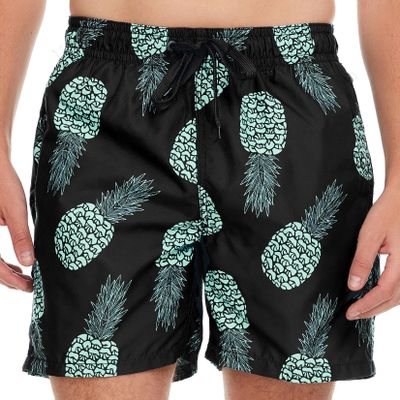 Kanu Surf Men's Big Big Kala Extended Size Quick Dry Beach Shorts Swim Trunk Swimwear, pina Black, 5X