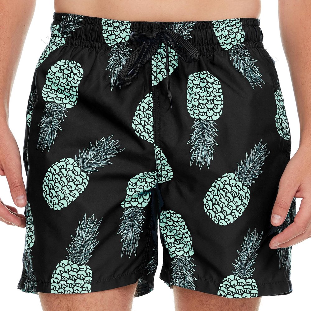 Kanu Surf Men's Big Big Kala Extended Size Quick Dry Beach Shorts Swim Trunk Swimwear, pina Black, 5X