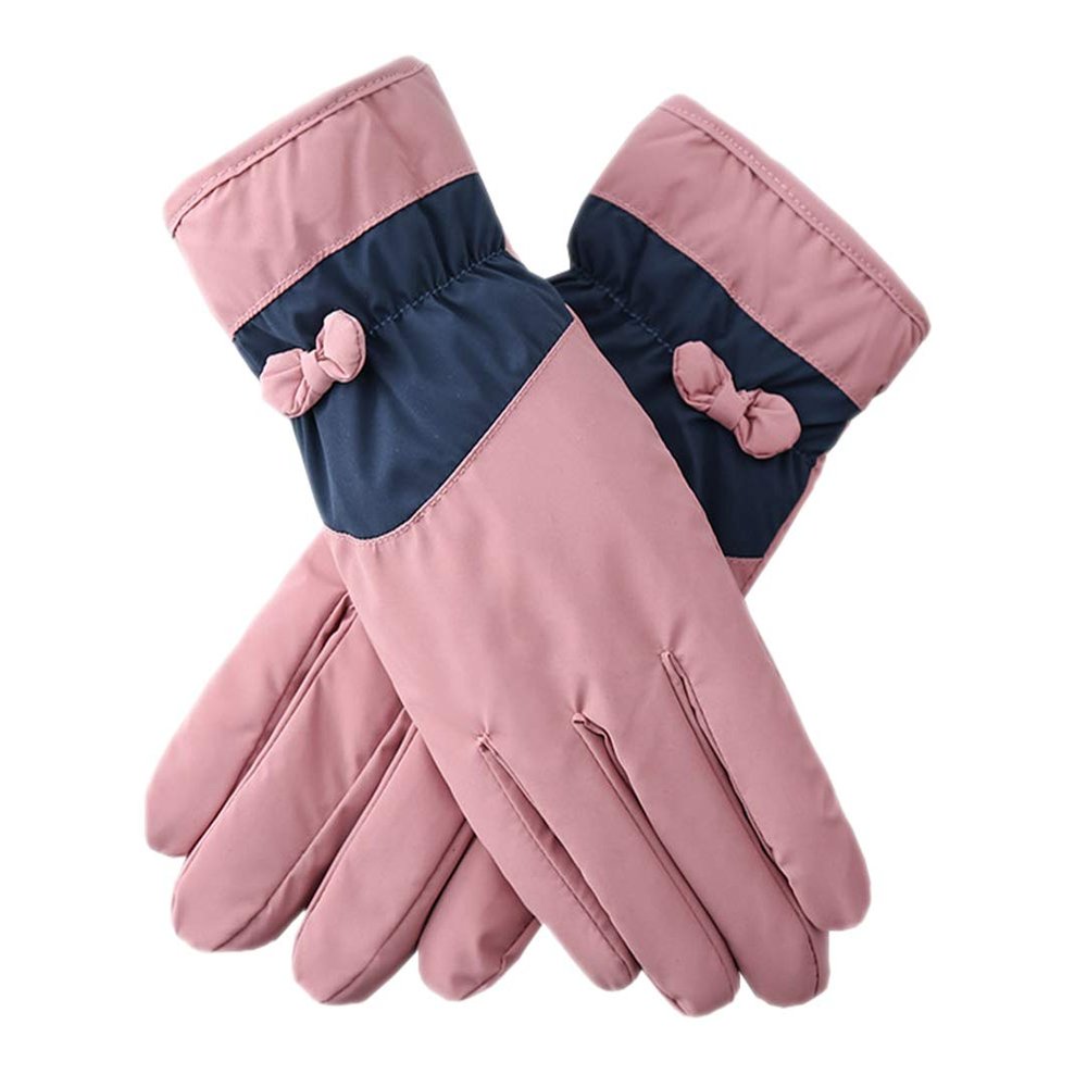 BIKMAN Winter Thermal Gloves Womens Thicken Outdoor Driving Windproof Touchscreen Ski Gloves (Pink)