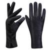 MGGM collection Womens Nappa Lambskin Leather Gloves Cashmere Lining,Black,Large view 1