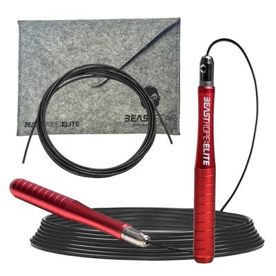 Beast Gear Jump Rope for Men and Women - Built for Speed, Premium Aluminium Jumping Rope for Advance Fitness - Boxing, MMA, HIIT, Strength Training & Double Unders