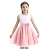 ACSUSS Kids Junior Flower Girl Wedding Pageant Bridesmaid Flower Dress Princess Birthday Party Chiffon Tutu Dress White&Pink 6 view 1