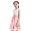 ACSUSS Kids Junior Flower Girl Wedding Pageant Bridesmaid Flower Dress Princess Birthday Party Chiffon Tutu Dress White&Pink 6 view 3