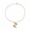 Gold Matel Letter Pendant Necklace Bohemia Charms Necklace Women Layered Necklaces view 2