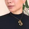 Gold Matel Letter Pendant Necklace Bohemia Charms Necklace Women Layered Necklaces view 3