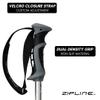 Zipline Blurr 16.0 Graphite Composite Downhill Ski Poles - Lightweight, Freeride All-Mountain, Vibration Dampening (Silver Chrome, 40" in./102 cm) view 2
