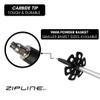 Zipline Blurr 16.0 Graphite Composite Downhill Ski Poles - Lightweight, Freeride All-Mountain, Vibration Dampening (Silver Chrome, 40" in./102 cm) view 4