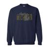 UGP Campus Apparel AW1152 - Michigan Wolverines Dot Script Crewneck Sweatshirt - Medium - Navy view 1