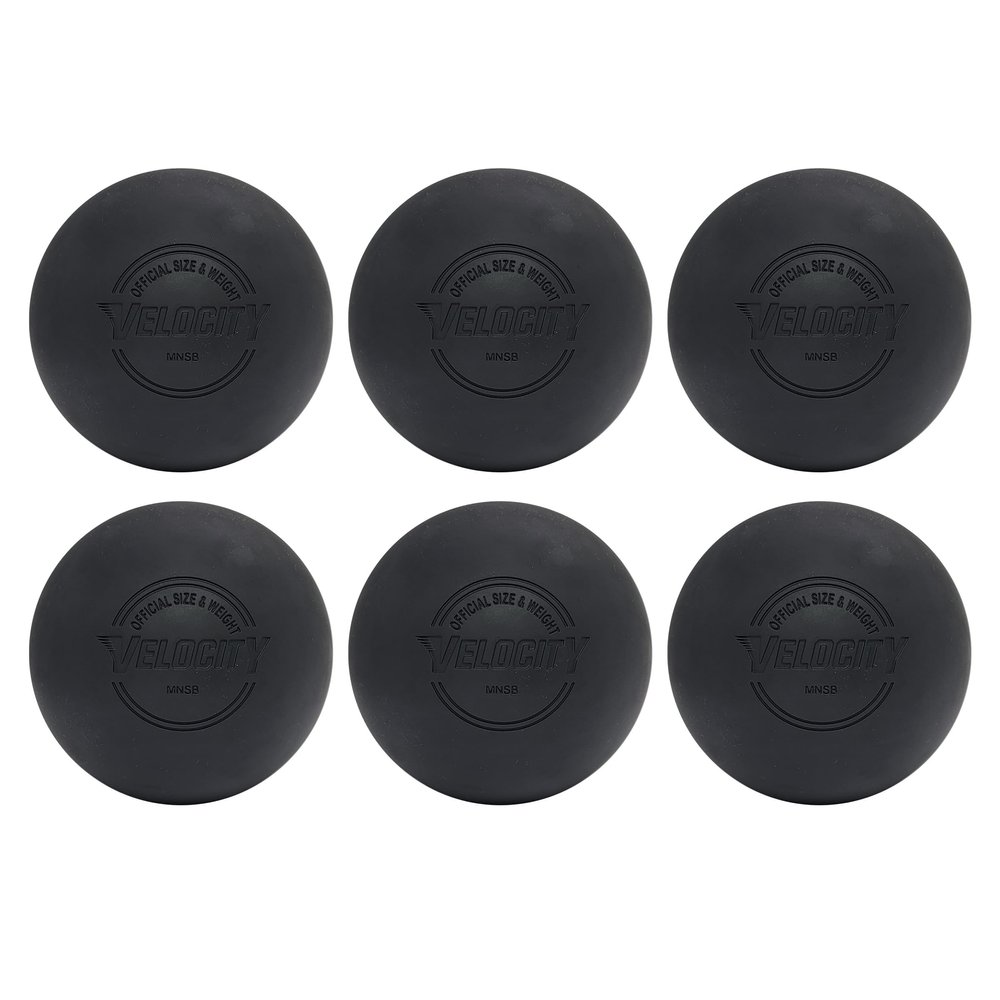Velocity Practice Lacrosse Balls - 1, 2, 3, 6, 12, 18, 24, 36, 60 and 120 Packs - Official Size and Weight - Black