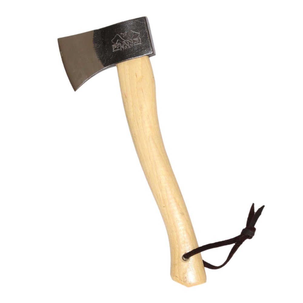 PRANDI Yankee Hatchet 1.32lb - Hickory Handle 14.97in with Leather String - Ideal for Camping and Bushcraft - Made in Italy