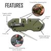 Smiths 50981 Pocket Pal Tactical Knife Sharpener - OD Green - 2 Stage Sharpener & Diamond Sharpening Rod - Pocket Clip - Outdoor Hunting Knife & Hook Sharpener - Compact & Lightweight view 3
