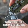 Smiths 50981 Pocket Pal Tactical Knife Sharpener - OD Green - 2 Stage Sharpener & Diamond Sharpening Rod - Pocket Clip - Outdoor Hunting Knife & Hook Sharpener - Compact & Lightweight view 4