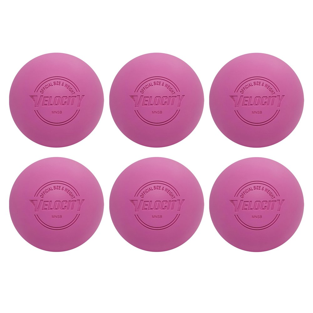 Velocity Practice Lacrosse Balls - 1, 2, 3, 6, 12, 18, 24, 36, 60 and 120 Packs - Official Size and Weight - Pink