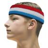 Couver Luxembourg Country Flag Color Sky Blue/White/Red Striped Terry Sports Sweat Headband, Wristband Set view 2