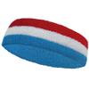 Couver Luxembourg Country Flag Color Sky Blue/White/Red Striped Terry Sports Sweat Headband, Wristband Set view 3