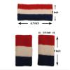 Couver Luxembourg Country Flag Color Sky Blue/White/Red Striped Terry Sports Sweat Headband, Wristband Set view 4