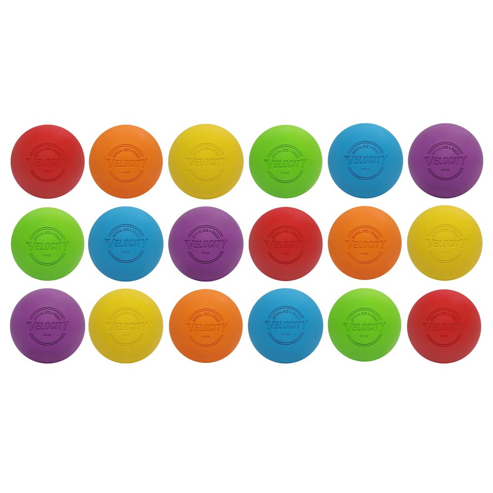 Velocity Practice Lacrosse Balls - 1, 2, 3, 6, 12, 18, 24, 36, 60 and 120 Packs - Official Size and Weight - Multi Color