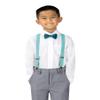 Spring Notion Boys' Suspender and Velvet Bow Tie Set Aqua Medium view 2