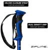Zipline Blurr 16.0 Graphite Composite Downhill Ski Poles - Lightweight, Freeride All-Mountain, Vibration Dampening (Blue Chrome, 40" in./102 cm) view 2