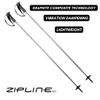 Zipline Blurr 16.0 Graphite Composite Downhill Ski Poles - Lightweight, Freeride All-Mountain, Vibration Dampening (Silver Chrome, 42" in./107 cm) view 3