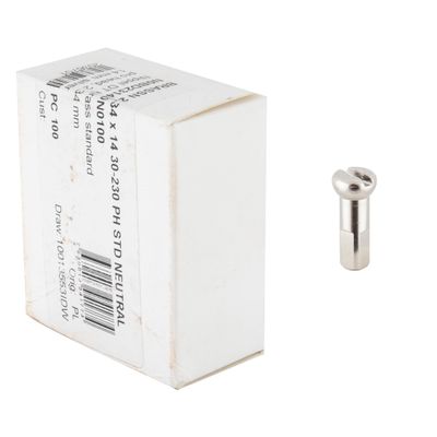 DT Swiss Pro Head Nipples 2.34mm 14mm Box of 100 Brass Silver 1.869g ea