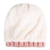 PAGE ONE Womens Winter Thick Cable Knit Beanie Faux Fur Pom Hat Fleece Lined Skull Cap Light Pink view 4