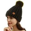 PAGE ONE Womens Winter Thick Cable Knit Beanie Faux Fur Pom Hat Fleece Lined Skull Cap Dark Olive view 2