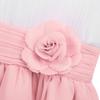 Agoky Kids Big Girls Sleeveless Chiffon Pleated Wedding Bridesmaid Pageant Party Summer Flower Girl Dress White&Pink 6 view 4