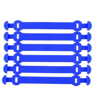 Andux Silicone Tennis Vibration Dampener Long Buckle Type Reduce Vibration 6pcs/Set BZQ-06 (Blue)