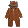 Infant Baby Toddler Boys Girls Christmas Clothes Winter Snowsuits 3-24 Months Cartoon Ears Hoodie Romper Jumpsuit (12-18 Months, Brown) view 2