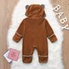 Infant Baby Toddler Boys Girls Christmas Clothes Winter Snowsuits 3-24 Months Cartoon Ears Hoodie Romper Jumpsuit (12-18 Months, Brown) view 3