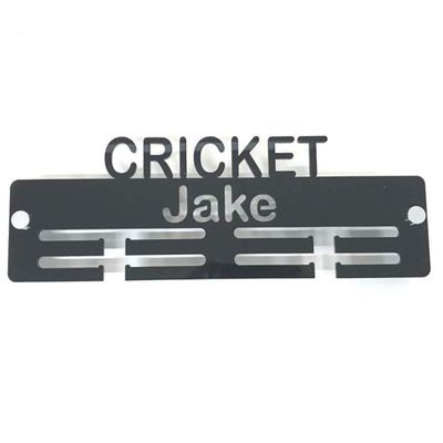 Super Cool Creation Personalised"Cricket" Medal Hanger - Bright Green