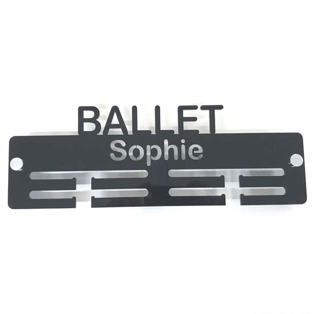 Personalized Ballet Medal Hanger - Light Gray