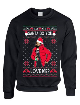 ALLNTRENDS Adult Sweatshirt Santa Do You Love Me Ugly Christmas Trendy Holiday (L, Black)