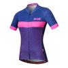 Uriah Women's Bike Jersey Short Sleeve Reflective with Rear Zippered Bag Blue Pink Size 5XL view 1