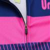 Uriah Women's Bike Jersey Short Sleeve Reflective with Rear Zippered Bag Blue Pink Size 5XL view 3