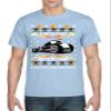 ALLNTRENDS Men's T Shirt Hot Rod Motor Ugly Christmas Shirt 2020 Winter Party (S, Light Blue) view 1