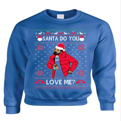 ALLNTRENDS Adult Sweatshirt Santa Do You Love Me Ugly Christmas Trendy Holiday (M, Royal Blue)