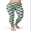sissycos Women's St. Patrick's Day Checkered Plaid Printed Leggings Buttery Soft Stretchy Pants (Small-Large, Pixel Check) view 1