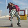 sissycos Women's St. Patrick's Day Checkered Plaid Printed Leggings Buttery Soft Stretchy Pants (Small-Large, Pixel Check) view 3