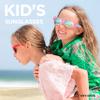 RIVBOS kids Sunglasses Girls with Strap Polarized UV Protection Flexible Shades for Baby and Children Age 2-10 RBK002-1 Pink Mirror Lens view 2