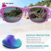 RIVBOS kids Sunglasses Girls with Strap Polarized UV Protection Flexible Shades for Baby and Children Age 2-10 RBK002-1 Pink Mirror Lens view 3