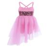 Freebily Kids Girls Sequined Camisole Athletic Ballet Dance Leotard Skirted Dress for Gymnastics Dancing Costume Pink_2 4-5 view 2