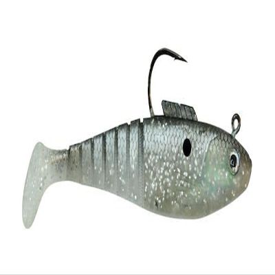 Egret Baits E-VSH60-01-03 6" Vudu Shad 2/Pk, Silver Mullet
