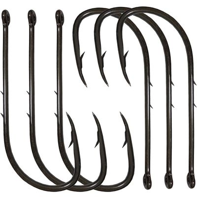 100pcs 92247 Bait Holder 2 Baitholder Barb Jig Fish Hook Fishing Hook Offset Long Fishing Shank Barbed Bait Holder Hook (4/0)
