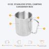 Life's Easy 10oz Stainless Steel Double Wall Insulated Travel Mug w/Carabiner Handle for Coffee, Tea, Cold Drinks, Camping & More (Silver Pineapple) view 3