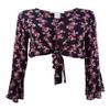 American Rag Juniors' Printed Bell-Sleeve Top (S, Black Combo) view 1