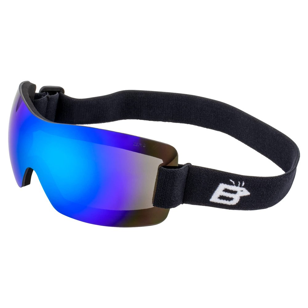 Birdz Eyewear Wren Sport Skydiving Snowboarding Motorcycle Riding Goggles w/Blue Mirror Lens
